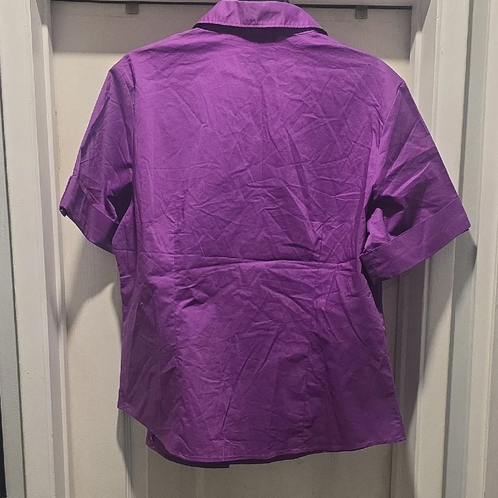 George Purple Short-Sleeve Button-Down Shirt - Picture 4 of 4